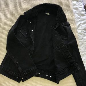 Black denim jacket